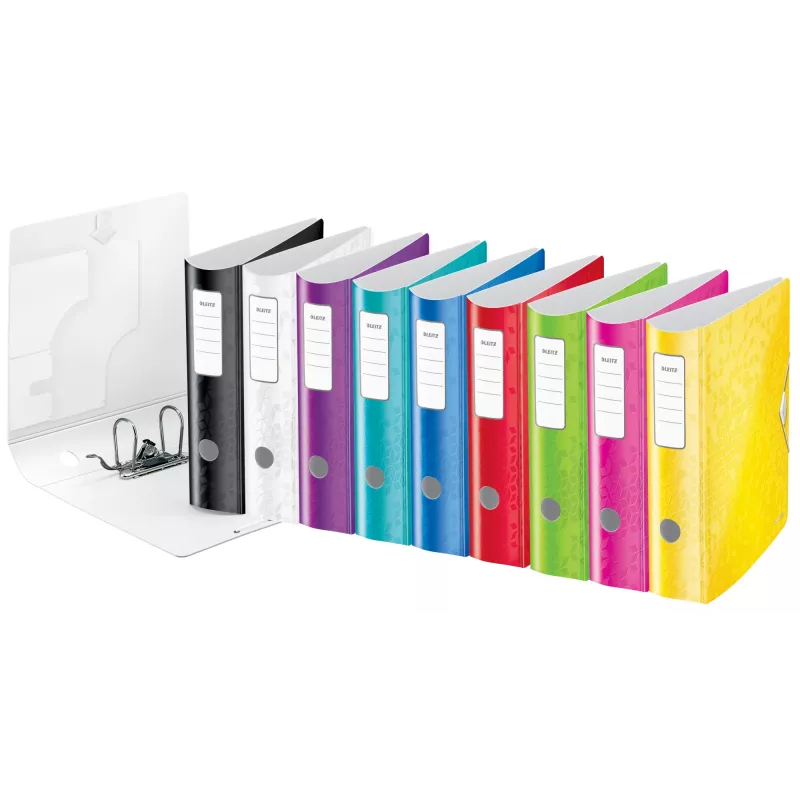 Leitz Lever Arch File Active PP WOW A4/80mm, A4, D-ring, Storage, Polyfoam, Black, 500 sheets