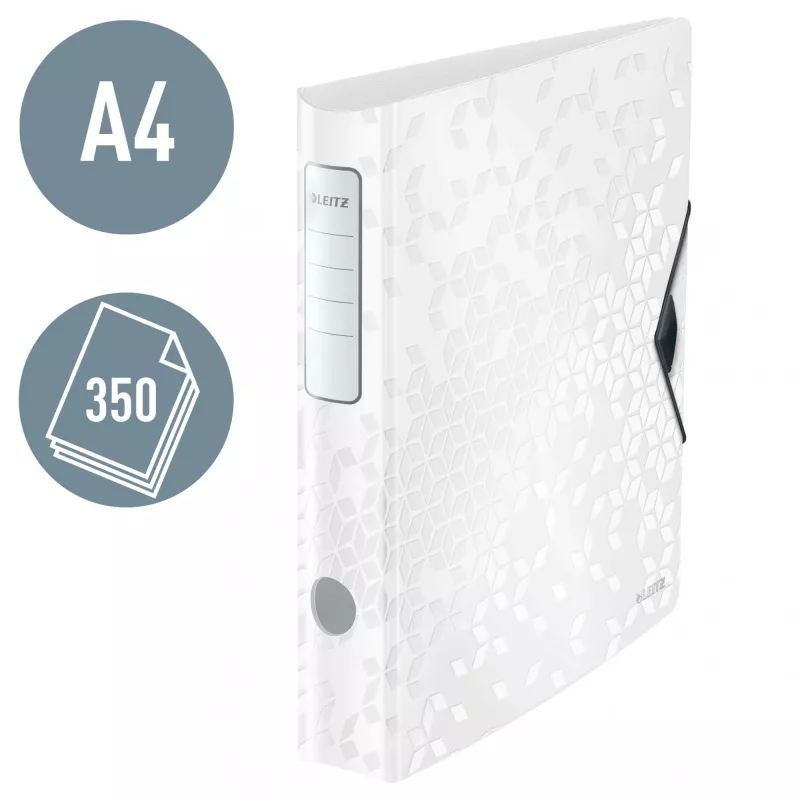 Leitz Lever Arch File Active PP WOW A4/65mm, A4, D-ring, Storage, Polyfoam, White, 350 sheets