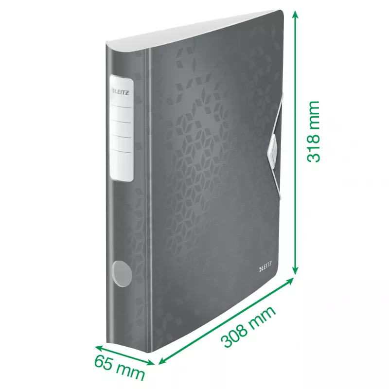 Leitz Lever Arch File Active PP WOW A4/65mm, A4, D-ring, Storage, Polyfoam, White, 350 sheets