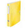 Leitz Lever Arch File Active PP WOW A4/65mm, A4, D-ring, Storage, Polyfoam, Yellow, 350 sheets