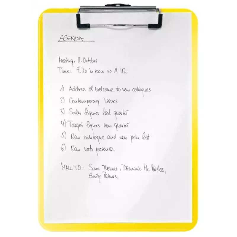 Leitz Clipboard without frontcover WOW, A4, Plastic, Yellow, 80 sheets, 228 mm, 320 mm