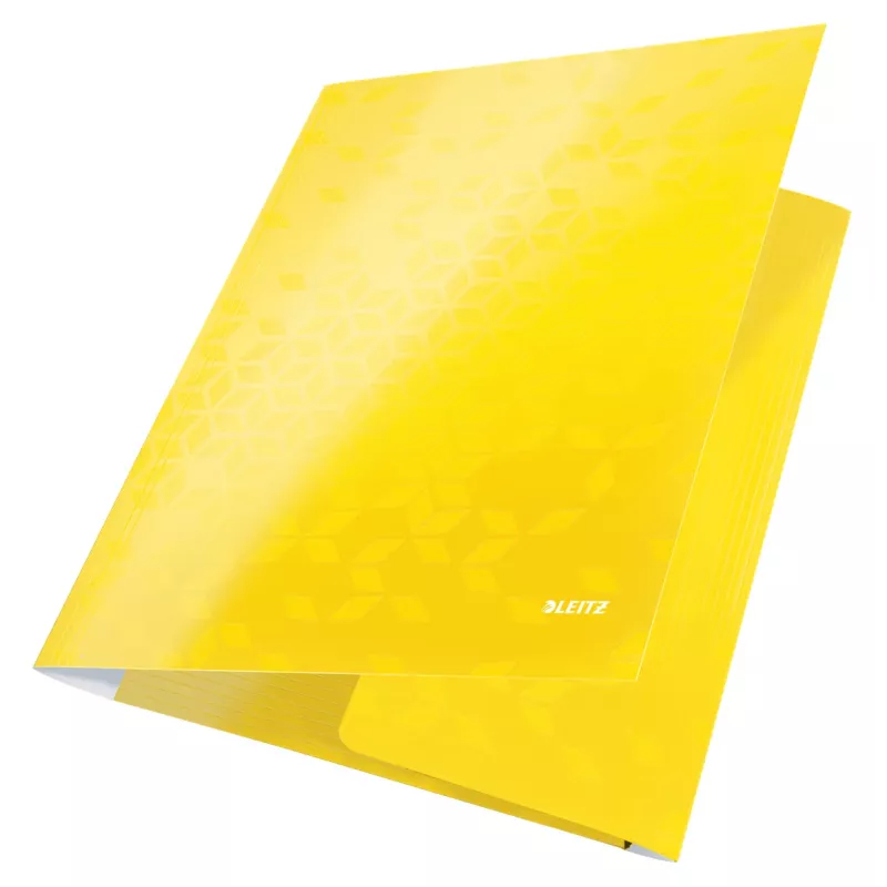 Leitz 3-Flap Folder WOW Card/POB A4, Presentation folder, A4, Polypropylene (PP), Yellow, 250 sheets, 80 g/m²