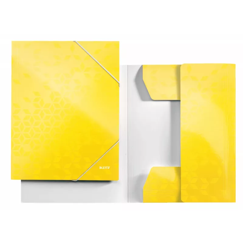 Leitz 3-Flap Folder WOW Card/POB A4, Presentation folder, A4, Polypropylene (PP), Yellow, 250 sheets, 80 g/m²