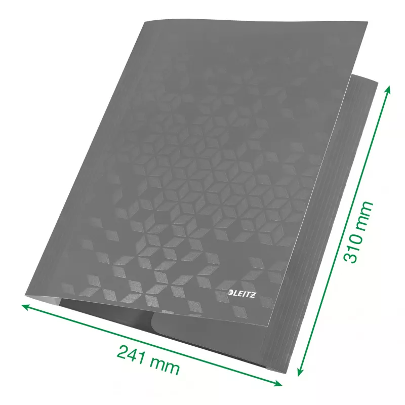 Leitz 3-Flap Folder WOW Card/POB A4, Flap folder, A4, Polypropylene (PP), Black, 150 sheets, Elastic band