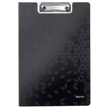 Leitz Clipboard with cover WOW, A4, Polyfoam, Black, 75 sheets, 1 pockets, 230 mm