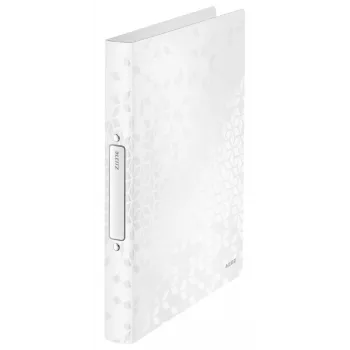 Leitz Ringbinder WOW PP A4 2RR/25mm, A4, Round ring, Polypropylene (PP), White, 190 sheets, 80 g/m²