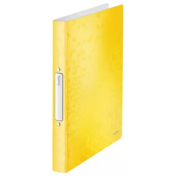 Leitz Ringbinder WOW PP A4 2RR/25mm, A4, Round ring, Polypropylene (PP), Yellow, 190 sheets, 80 g/m²