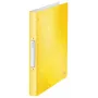 Leitz Ringbinder WOW PP A4 2RR/25mm, A4, Round ring, Polypropylene (PP), Yellow, 190 sheets, 80 g/m²
