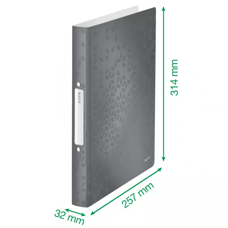 Leitz Ringbinder WOW PP A4 2RR/25mm, A4, Round ring, Polypropylene (PP), Yellow, 190 sheets, 80 g/m²