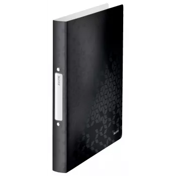 Leitz Ringbinder WOW PP A4 2RR/25mm, A4, Round ring, Polypropylene (PP), Black, 190 sheets, 80 g/m²