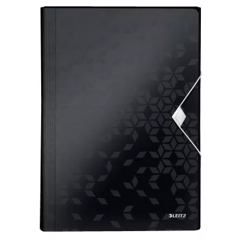 Leitz Project File WOW PP, Envelope folder, A4, Polypropylene (PP), Black, Landscape/Portrait, 250 sheets