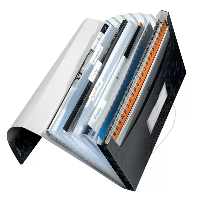Leitz Project File WOW PP, Envelope folder, A4, Polypropylene (PP), Black, Landscape/Portrait, 250 sheets