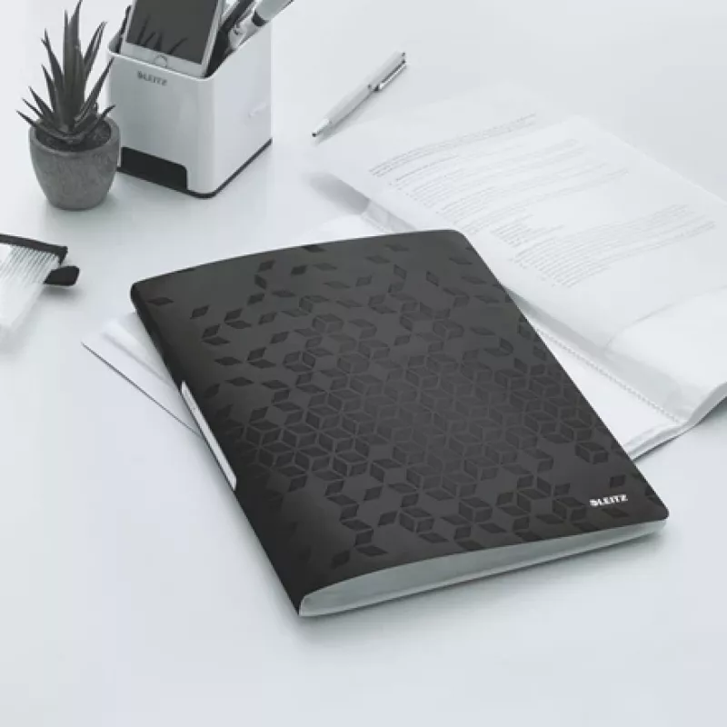 Leitz Display Book WOW PP 20 pockets, Black, Polyvinyl chloride (PVC), 20 pockets, A4, 231 mm, 13 mm
