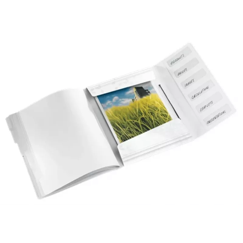 Leitz Divider Book WOW PP 6 tabs, Conventional file folder, A4, Polypropylene (PP), White, Glossy, 200 sheets