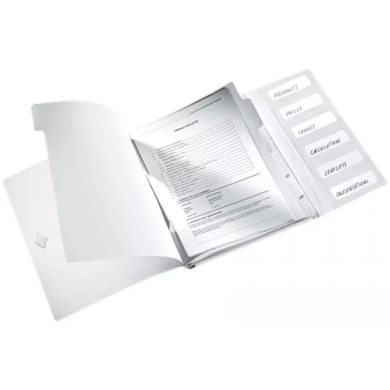 Leitz Divider Book WOW PP 6 tabs, Conventional file folder, A4, Polypropylene (PP), White, Glossy, 200 sheets