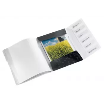 Leitz Divider Book WOW PP 6 tabs, Conventional file folder, A4, Polypropylene (PP), Black, Glossy, 200 sheets