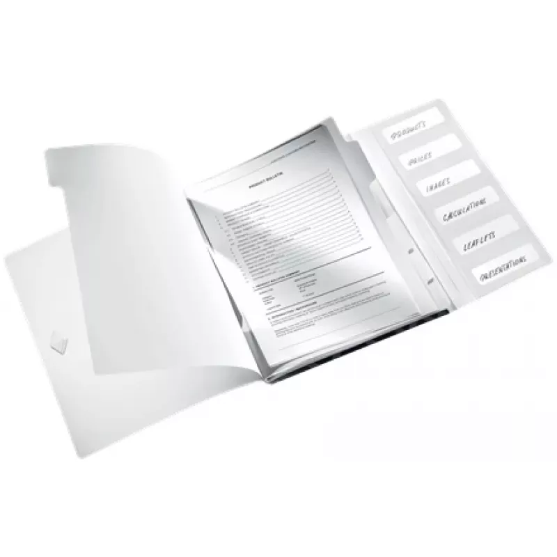 Leitz Divider Book WOW PP 6 tabs, Conventional file folder, A4, Polypropylene (PP), Black, Glossy, 200 sheets