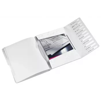 Leitz Divider Book WOW PP 12 tabs, Conventional file folder, A4, Polypropylene (PP), White, Glossy, 200 sheets