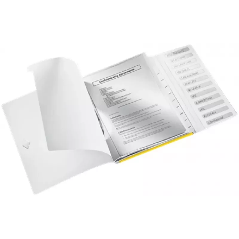 Leitz Divider Book WOW PP 12 tabs, A4, Polypropylene (PP), Yellow, 200 sheets, 80 g/m², 265 mm