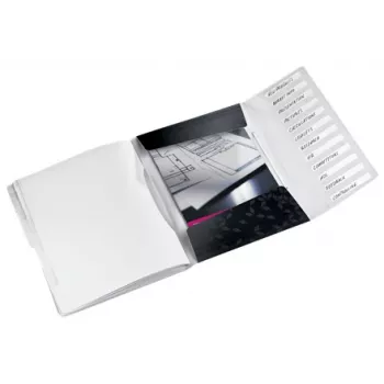 Leitz Divider Book WOW PP 12 tabs, Conventional file folder, A4, Polypropylene (PP), Black, Glossy, 200 sheets