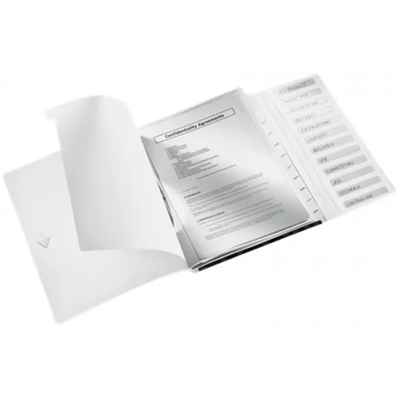 Leitz Divider Book WOW PP 12 tabs, Conventional file folder, A4, Polypropylene (PP), Black, Glossy, 200 sheets