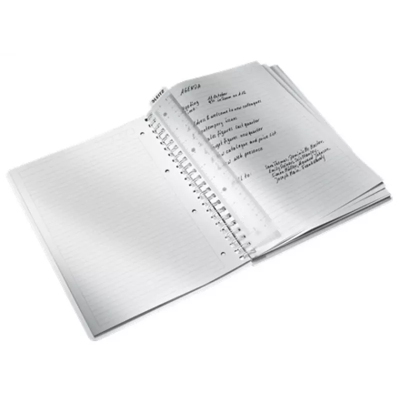 Leitz WOW Notebook A4 ruled, wirebound with PP cover, Monochromatic, Black, A4, 80 sheets, 80 g/m², Softcover