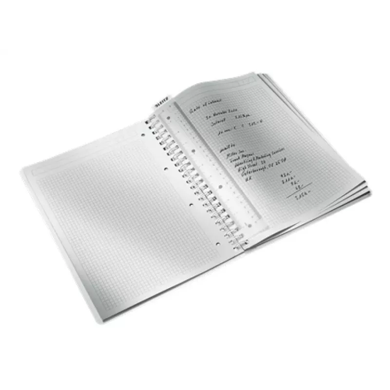 Leitz WOW Notebook A4 squared, wirebound with PP cover, Pattern, Black, A4, 80 sheets, 80 g/m², Squared paper