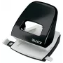 Leitz Hole Punch WOW 5008 Metal 2-hole / 30sheets, 30 sheets, Black, White, Metal, 8 cm, 5.5 mm, A4, A5, A6, Folio, US-Quart, 8 x 8 x 8 cm