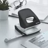 Leitz Hole Punch WOW 5008 Metal 2-hole / 30sheets, 30 sheets, Black, White, Metal, 8 cm, 5.5 mm, A4, A5, A6, Folio, US-Quart, 8 x 8 x 8 cm