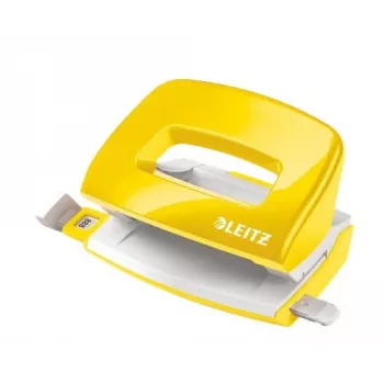Leitz NeXXt Hole Punch WOW Mini 2-hole / 10sheets, 10 sheets, Yellow, Plastic, 8 cm, 5.5 mm, A4, A5, A6, Folio, US-Quart, 8 x 8 x 8cm