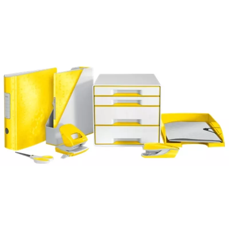 Leitz Letter tray WOW, Plastic, Yellow, A4, 242 x 330 x 60 mm, 255 mm, 70 mm