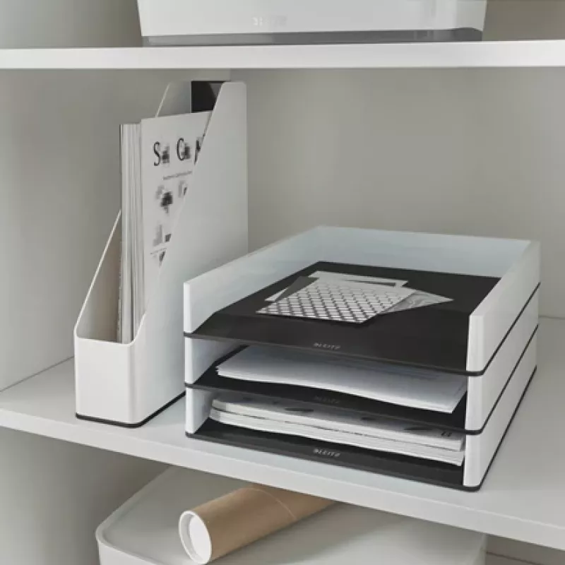 Leitz Letter Tray WOW Dual Colour, Plastic, Black, White, A4, A4, 267 mm, 336 mm