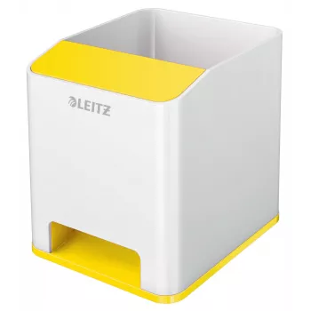 Leitz Sound Pen Holder WOW, White, Yellow, Polystyrene, 90 mm, 101 mm, 100 mm, 140 g