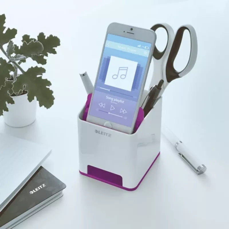Leitz Sound Pen Holder WOW, Purple, Polystyrene (PS), 90 mm, 101 mm, 100 mm, 140 g