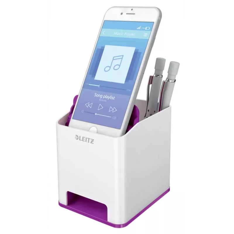 Leitz Sound Pen Holder WOW, Purple, Polystyrene (PS), 90 mm, 101 mm, 100 mm, 140 g