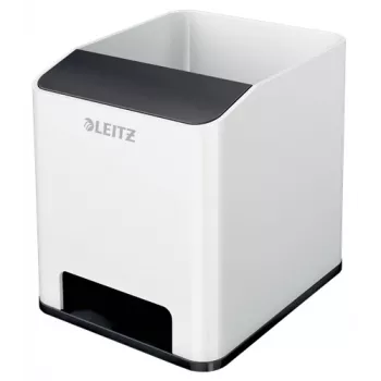 Leitz Sound Pen Holder WOW, Black, White, Polystyrene, 90 mm, 101 mm, 100 mm, 140 g