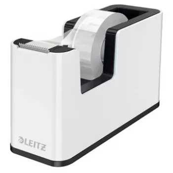 Leitz Tape Dispenser WOW, 1.9 cm, 33 m, Polystyrene (PS), Black, White, 51 mm, 126 mm