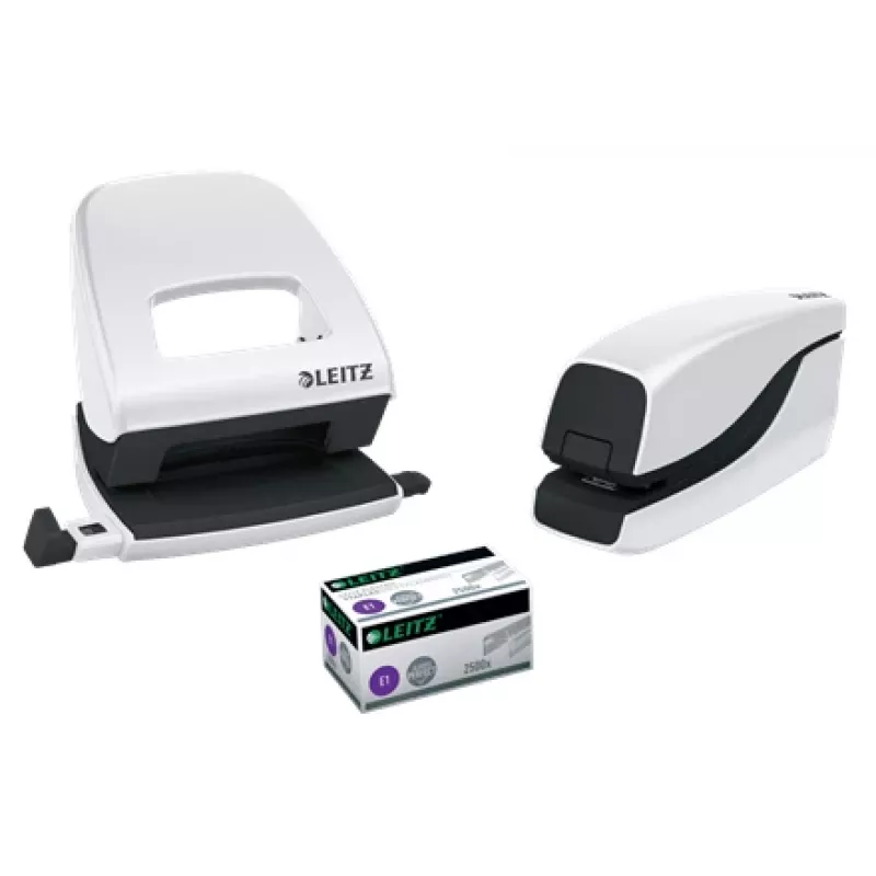 Leitz NeXXt Stapler Battery-powered WOW 5566, 10 sheets, Front, 1 cm, Plastic, White, Battery