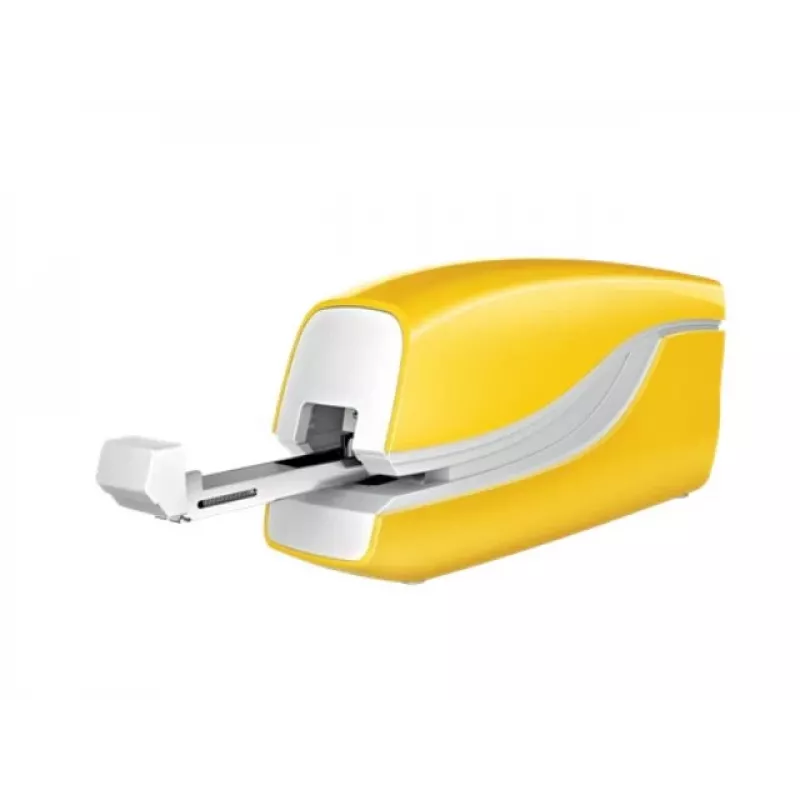 Leitz Stapler Battery-powered WOW 5566, 10 sheets, Front, 1 cm, Plastic, Yellow, Battery