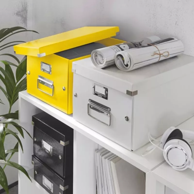 Leitz Click & Store WOW Medium Storage Box, Yellow, Carton, 281 mm, 370 mm, 200 mm, 900 g