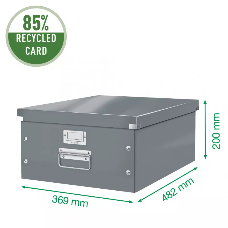 Leitz Click & Store WOW Large Storage Box, Yellow, Carton, 369 mm, 482 mm, 200 mm
