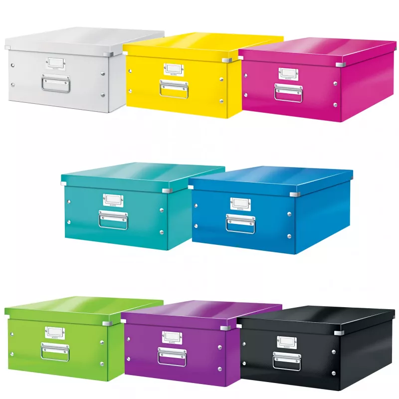 Leitz Click & Store WOW Large Storage Box, Yellow, Carton, 369 mm, 482 mm, 200 mm