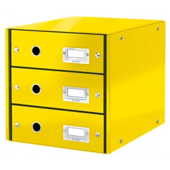 Leitz Click & Store WOW Drawer Cabinet (3 drawers), Yellow, Carton, 2.21 kg, 1 pc(s)