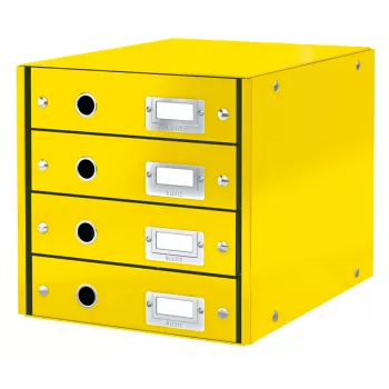 Leitz Click & Store WOW Drawer Cabinet (4 drawers), Yellow, Carton, 286 mm, 282 mm, 2.49 kg, Germany