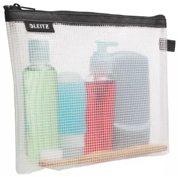 Leitz Travel Pouch Cosmetic water resistant WOW, Unisex, Accessory bag, One Size, Zipper, Water resistant, Black
