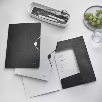 Leitz 3-Flap Folder WOW PP A4, Flap folder, A4, Polypropylene (PP), Black, Landscape/Portrait, 150 sheets