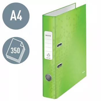 Leitz Lever Arch File 180° WOW POB/Laminated A4/50mm, A4, D-ring, Carton, Green, 350 sheets, 285 mm