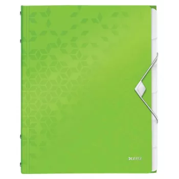 Leitz Divider Book WOW PP 6 tabs, Conventional file folder, A4, Polypropylene (PP), Green, Glossy, 200 sheets