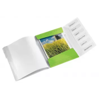 Leitz Divider Book WOW PP 6 tabs, Conventional file folder, A4, Polypropylene (PP), Green, Glossy, 200 sheets