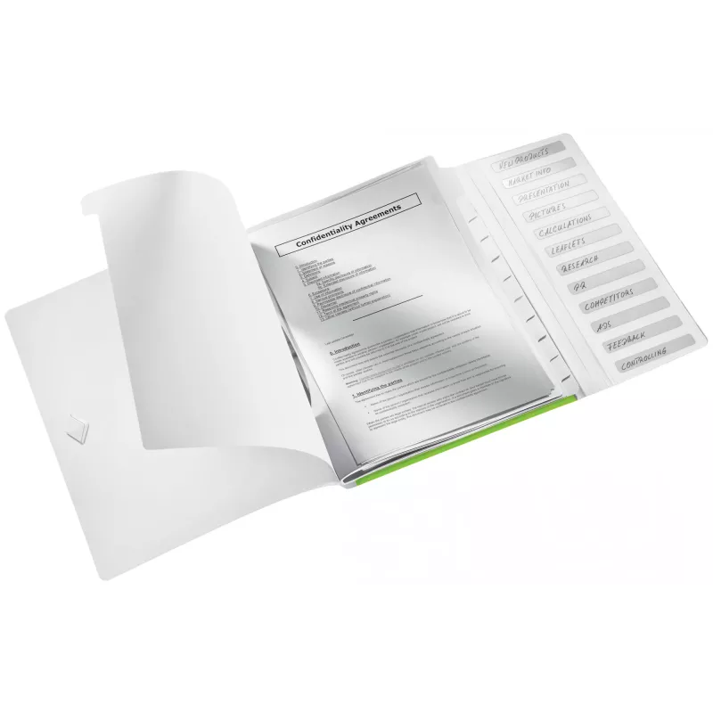 Leitz Divider Book WOW PP 12 tabs, A4, Polypropylene (PP), Green, 200 sheets, 80 g/m², 265 mm
